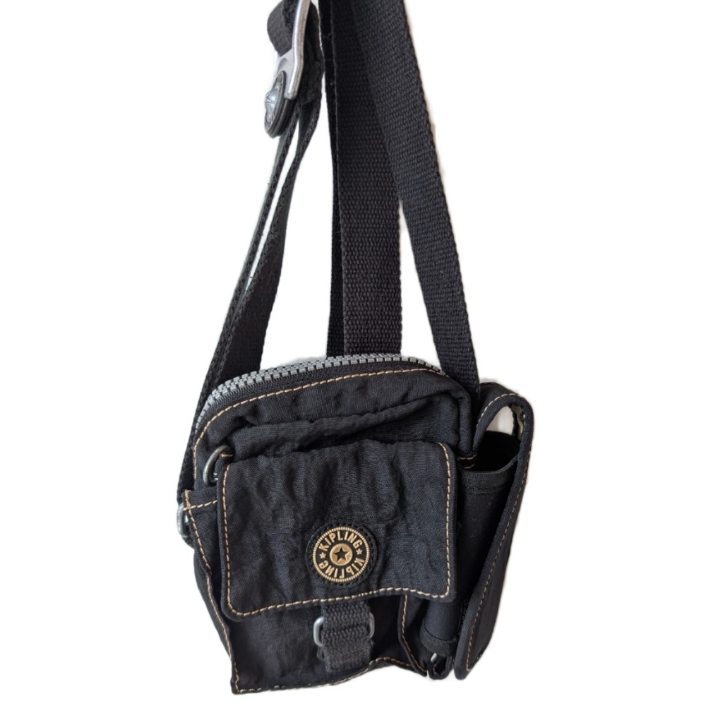 Vintage Kipling Black Mini Retro Crossbody Bag